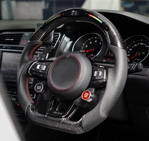 Vô lăng tích hợp màn hình LED tùy chỉnh cho VW Golf <span class=keywords><strong>GTI</strong></span> R MK7 MK7.5 2015--2020 -- Thiết kế hình chữ D bằng sợi carbon giả - Product Image 1