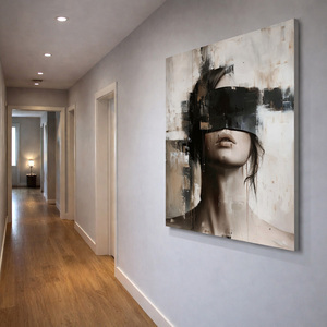 Décoration murale pour la maison, <span class=keywords><strong>portrait</strong></span> de <span class=keywords><strong>femme</strong></span> fait main, œuvre d'art texturée, <span class=keywords><strong>peinture</strong></span> à l'huile sur toile, décoration pour la maison, hôtel, art mural décoratif - Product Image 1