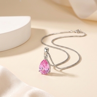 Collier de bijoux personnalisé en argent sterling 925 classique femmes goutte d'eau zircon collier boutique bijoux collier