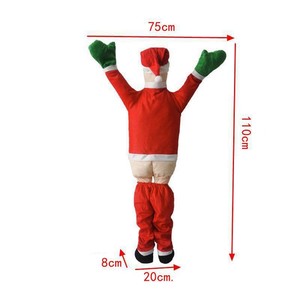 Décoration de Noël suspendue pour extérieur et intérieur, Père Noël en position d'escalade amusante avec des gants verts, grande taille 110 cm - Product Image 6