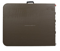 Table pliante rectangulaire en plastique promotionnelle pliable de fabrication spéciale avec conception de rotin pour l'usage extérieur d'hôtel de camping