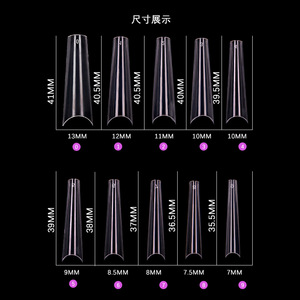 Hot Selling 3XL Long Clear C Curve Vierkant verlängerung Nagels pitzen XXXL Square Coffin Style ABS Acryl Falsche Nägel - Product Image 4