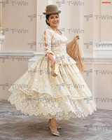 Tissu en dentelle guipure Twin Textile Kuipur, 3m, avec franges, organza, tulle, broderie paon, tissu en organza pour broderie