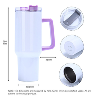 Bouteilles d'eau personnalisables en gros, 40 oz, en acier inoxydable, isolées sous vide, vierges pour sublimation, gobelets imprimables