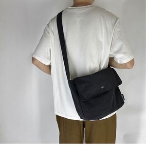 Nueva Bolsa de Lona Unisex con Diseño Geométrico Estilo Coreano, Cierre de Hebilla, Bolsa Grande de Hombro, Estilo Mensajero - Product Image 2