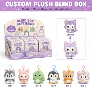 Porte-clés en peluche personnalisés sur mesure, boîte mystère, créez votre propre design, jouet en peluche, boîte surprise personnalisée avec porte-clés à logo - Product Image 3
