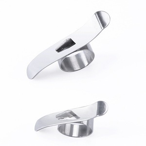 Pelador de naranjas de acero inoxidable, herramienta en forma de anillo para cítricos, juego de 2 piezas, herramientas de cocina para frutas y verduras - Product Image 1