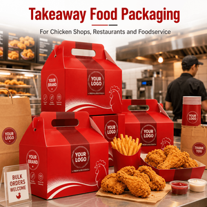 Caja de Papel para Alimentos con Asa, Impresa Personalizada, para Pollo Frito, <span class=keywords><strong>Comida</strong></span> Rápida para Llevar - Product Image 4