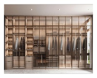 Armoire de rangement en bois et verre au design moderne personnalisé pour chambre à coucher