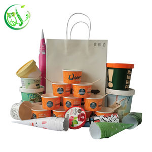 Taza de papel desechable Biodegradable profesional, envase de 3oz, 4oz, 12oz, con tapa y cuchara, venta al por mayor, China - Product Image 5