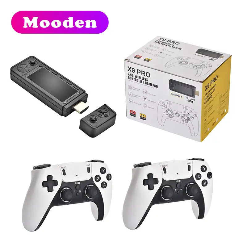 S X9 Pro Game Stick Retro 4K TV HD Consola de jogos de vídeo Consola de jogos clássica 64GB 2.4G Gamepad sem fio G11 PRO