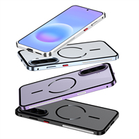 Étui magnétique en aluminium pour Samsung A57, coque arrière translucide mate fine, antichoc avec grille de refroidissement, Capa Factory