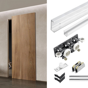 Moderno cierre suave oculto invisible fantasma oculto sin marco Sistema de puerta corredera accesorios de muebles para puerta ventana rodillos - Product Image 3