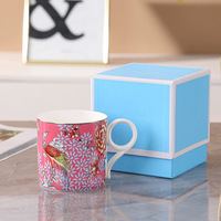 Tasse à thé en porcelaine fine de luxe 300 ml avec impression florale, coffret cadeau, logo personnalisé, mug à café en céramique personnalisable