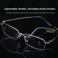 Lunettes demi-cerclées en résine multifocales pour presbytie, avec décoration Dragon Phénix, haute définition, anti-lumière bleue, légères et tendance