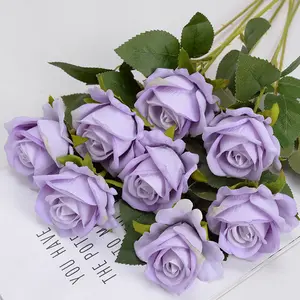 Amazon Hot Selling Free Sample Real Touch High Quality Roses Mothers Day For Wedding Decor Artificial Flower