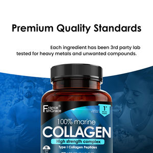 Marine <span class=keywords><strong>Collagen</strong></span> Supplement Hydrolysiertes Kollagen peptid Haar Haut Nagel 60 Kapseln Fisch kollagen Kapseln - Product Image 5