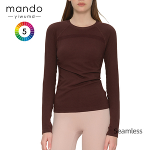 Yiwu <span class=keywords><strong>Yoga</strong></span> vêtements fournisseur femmes Nylon Spandex sans couture à manches longues T-<span class=keywords><strong>Shirt</strong></span> Fitness Jogging entraînement en plein air sport T-<span class=keywords><strong>Shirt</strong></span> - Product Image 1