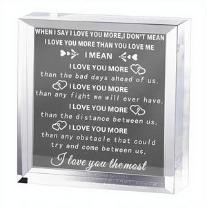 Placa Acrílica Yulejo My Man <span class=keywords><strong>para</strong></span> el Día de San Valentín, Diseño de Corazón Grabado con la Frase 'Te Amo', Regalo <span class=keywords><strong>para</strong></span> Novio, Esposo, Comprometido, Cumpleaños - Product Image 1