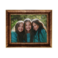 Échantillon gratuit : Cadre photo rétro doré 5x7, 6x8, 8x10, personnalisable pour la décoration de salle à manger, cadeaux pour clients