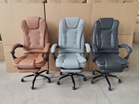 Chaise de bureau en cuir marron de luxe Guangdong pour la maison, chaise de patron en cuir
