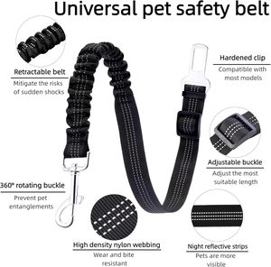 Ceinture de sécurité pour chien, sangle réfléchissante, corde de sécurité, ceinture de sécurité de voiture télescopique élastique pour chien - Product Image 2