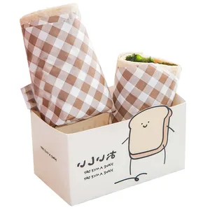 Emballage personnalisé pour sandwichs, papier d'emballage, huile alimentaire, 1000 ml, biodégradables, avec papier jetable résistant à l'huile