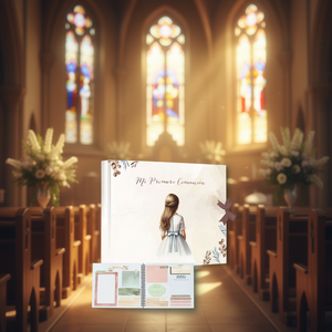 Álbum de Fotos Mi Primera Comunión, 9 Pulgadas, Encuadernación en Espiral, Cubierta de Papel DIY, Barnizado Mate, para Niñas, Evento Religioso - Product Image 3
