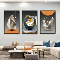 Impressions sur Toile Modernes Géométriques de Luxe Abstraites pour Salon Chambre, Tableau Mural avec Cadre en Alliage, Décoration Murale Moderne