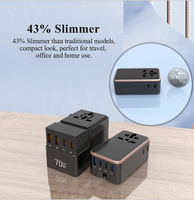 FOXCAN Adaptateur de voyage ultra-fin de nouvelle conception, chargeur rapide PD 35W avec 1 port USB-A et 3 ports USB-C, léger et compact, prise USA/EU/UK/AU