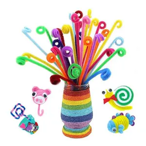 Fábrica Atacado diy pipe cleaners listra chenille haste Chenille Stem