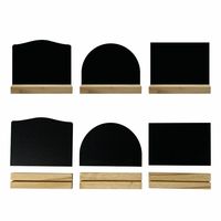 Mini Tableaux Noirs Rectangulaires Réutilisables Double Face Portables avec Support en Bois – Panneaux Vides pour Décoration de Table de Café, Bar, Mariage