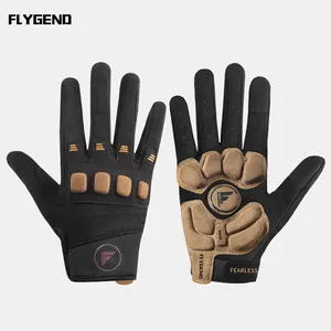 FLYGEND marca deportes carreras GEL dedo completo Fitness cuero ciclismo bicicleta dedo completo guantes