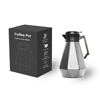 Pot à café en acier inoxydable personnalisé ODM nouveau design bouilloire intérieure en verre flacon arabe avec poignée et couvercle amovible 600ml 1000ml