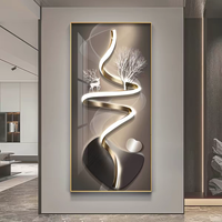 Vente en gros d'art mural en cristal imprimé numériquement de luxe personnalisé avec cadre pour la décoration de la maison et l'accrochage d'œuvres d'art (avec peintures de paysages LED)
