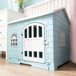 Nichoir pour chien de petite taille en plastique imperméable, pliable, pour intérieur et extérieur, avec toilette, vert, rose, bleu - Product Image 3