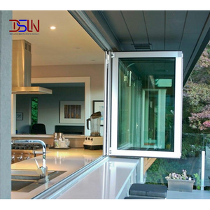 Ventana Plegable de Aluminio sin Marco para Balcón, Tipo Acordeón, Impermeable, Insonorizada, Tamaño Personalizado, Diseño Moderno - Product Image 1