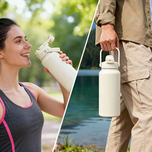 Garrafa de Água Isolada de Aço Inoxidável OEM de 32 oz, 1000 ml, Tampa com Canudo, Frasco Portátil para Viagens, Academia e Esportes - Product Image 6