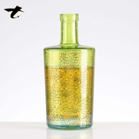 Bouteilles en verre de 700 ml pour spiritueux, sérigraphiées, pour vodka, tequila, brandy, rhum, avec bouchon en liège et peinture colorée, vente en gros