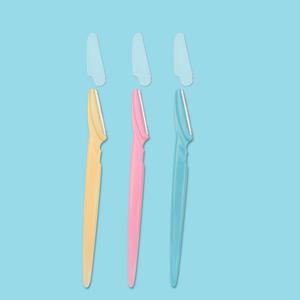 3-Pack Stainless Steel Eyebrow Trimmer <b>Set</b> Beginner Eyebrow <b>Razor</b> with Handle for Personal Use - Product Image 1