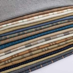 Tela Ecológica 100% Lino Puro Teñido con Hilo, Estampado a Rayas Marrón, Transpirable y Tejida para Camisas, Vestidos y Textiles para el Hogar - Product Image 5