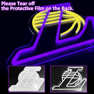 Laker Basketball Team Logo LED Neon Light Sign Decoración de pared para hombre Cave Bar <span class=keywords><strong>Pub</strong></span> Teen Boys' Game Room Regalos de cumpleaños para hombres - Product Image 3