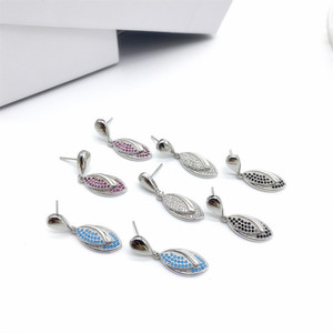 <b>Stud</b> Earrings 925 Sterling <b>Silver</b> Copper Teardrop Shape Micro Insert Diamonds Zircon Fashion Simple Party Women's Jewelry - Product Image 4