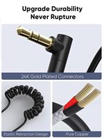 CableCreation Typ-C zu Aux-Ausgang Spiralkabel mit Integriertem 48KHz/16-Bit DAC 3,5mm zu USB-C Mikrofonkabel