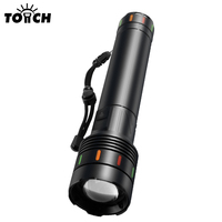 Lampe torche LED portable d'urgence 4000 Lumens, portée 1000M, focalisation réglable, étanche IP65, affichage numérique de la puissance, fonction Power Bank
