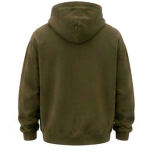 Sudadera con Capucha y Cierre de Cremallera de un Cuarto para Hombre, Color Verde Oliva, Corte Regular, Color Sólido, Estilo Casual, con Bolsillo Frontal y Forro Polar Tejido - Product Image 2