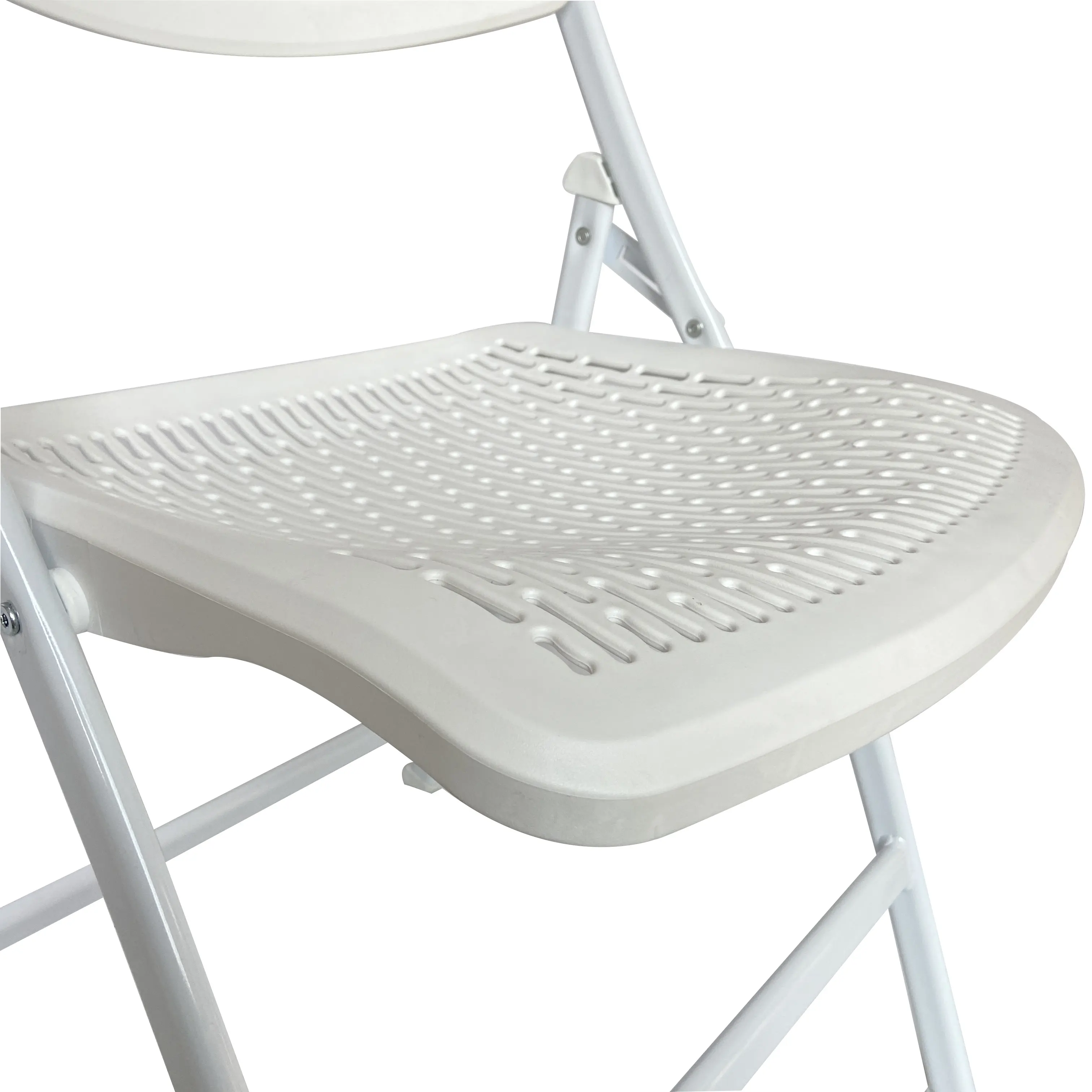 Ucuz siyah beyaz ergonomik taşınabilir plastik yüksek geri metal çelik katlanır bilgisayar örgü büro sandalyeleri olaylar için toptan
