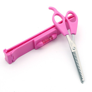 Lu Ban's Work Pink Thinning Shears 19 Teeth With Balance Ruler Hairdressing Scissors For Bangs Cutting - Product Image 1