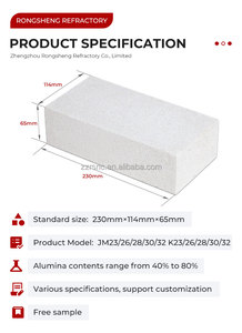 Ladrillo Refractario de Mullita para Fábrica, Venta al por Mayor de Ladrillos Refractarios Aislantes 1770°C JM 23/26 para Hornos Industriales - Product Image 4