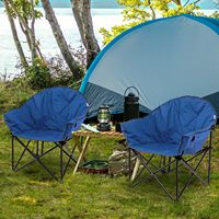 Chaise de camping surdimensionnée en tissu Oxford rembourrée, pliable, avec porte-gobelet et sac de transport, pour utilisation en extérieur, pique-nique, pêche, randonnée, plage